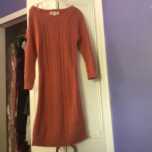 Burnt orange sweater dress